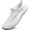 WateLves Water Shoes Womens Mens Multi-Purpose Barefoot Shoes Beach Swim Yoga Aqua Socks with Adjustable Buckle Thick Sole for Indoor Outdoor(White)