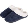 WateLves Women’s Slippers Comfort Memory Foam House Slippers Plush Lining Bedroom Shoes for Indoor & Outdoor(Navy Blue)