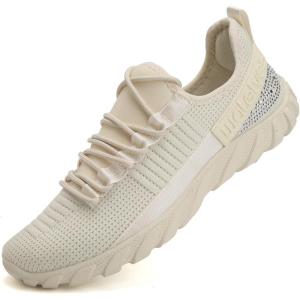 WateLves Rhinestone Sneakers for Women Chunky Slip On Walking Shoes Casual Fashion Tennis Workout Sneakers(Rhinestone Beige)