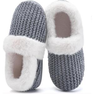 WateLves Women’s Slippers Comfort Memory Foam House Slippers Plush Lining Bedroom Shoes for Indoor & Outdoor(Closed Back/Dark Gray)