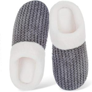 WateLves Women’s Slippers Comfort Memory Foam House Slippers Plush Lining Bedroom Shoes for Indoor & Outdoor(Deep Gray)