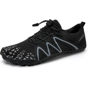 Water Shoes for Men Barefoot Quick-Dry Aqua Sock Outdoor Athletic Sport Shoes for Kayaking, Boating, Hiking, Surfing, Walking(B-black)