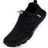 WateLves Water Shoes for Men Women – Comfortable Lightweight Durable Barefoot Shoes for Beach Swim Pool Yoga Boating Water Aerobics(Black)