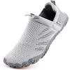 WateLves Water Shoes for Men Women – Comfortable Lightweight Durable Barefoot Shoes for Beach Swim Pool Yoga Boating Water Aerobics(Light Gray)