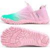 WateLves Water Shoes for Men Women – Comfortable Lightweight Durable Barefoot Shoes for Beach Swim Pool Yoga Boating Water Aerobics(Pink Green)