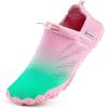 WateLves Water Shoes for Men Women – Comfortable Lightweight Durable Barefoot Shoes for Beach Swim Pool Yoga Boating Water Aerobics(Pink Green)