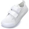 WateLves Toddler Little Kid Wide Barefoot The First Walking Shoes Girls Boys Breathable Lightweight Splay Naturally Minimalist Sneakers(White)