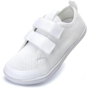 WateLves Toddler Little Kid Wide Barefoot The First Walking Shoes Girls Boys Breathable Lightweight Splay Naturally Minimalist Sneakers(White)
