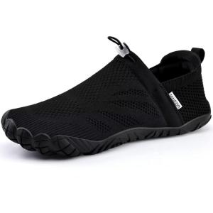 WateLves Water Shoes for Men Women – Comfortable Lightweight Durable Barefoot Shoes for Beach Swim Pool Yoga Boating Water Aerobics(Black)