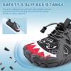 WateLves Toddler/Little/Big/Kid Water Shoes Wide Barefoot Aqua Athletic Sneakers Girls Boys Hiking Beach Swim Fast Dry Shoes Built-in Heel Grips(Gray Shark)