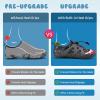 WateLves Toddler/Little/Big/Kid Water Shoes Wide Barefoot Aqua Athletic Sneakers Girls Boys Hiking Beach Swim Fast Dry Shoes Built-in Heel Grips(Gray Shark)