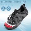 WateLves Toddler/Little/Big/Kid Water Shoes Wide Barefoot Aqua Athletic Sneakers Girls Boys Hiking Beach Swim Fast Dry Shoes Built-in Heel Grips(Gray Shark)