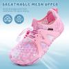 WateLves Toddler/Little/Big/Kid Water Shoes Wide Barefoot Aqua Athletic Sneakers Girls Boys Hiking Beach Swim Fast Dry Shoes Built-in Heel Grips(Pink Stars)