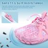 WateLves Toddler/Little/Big/Kid Water Shoes Wide Barefoot Aqua Athletic Sneakers Girls Boys Hiking Beach Swim Fast Dry Shoes Built-in Heel Grips(Pink Stars)