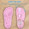 WateLves Toddler/Little/Big/Kid Water Shoes Wide Barefoot Aqua Athletic Sneakers Girls Boys Hiking Beach Swim Fast Dry Shoes Built-in Heel Grips(Pink Stars)