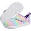 WateLves Wide Toddler Water Shoes Boys Girls Barefoot Shoes Lightweight Beach Swim Zero Drop Sole Summer Aqua Sandals(Rainbow Fish Scales)