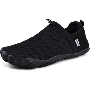 WateLves Barefoot Water Shoes Women Men Beach Breathable Walking Shoes Anti Slip Wide Toe Minimalist Zero Drop Sneakers for Travel Hiking Yoga(Black)