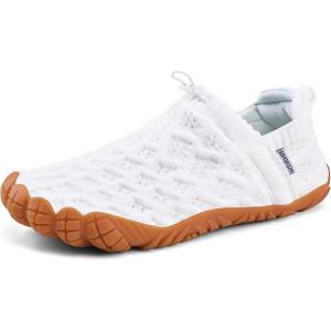 WateLves Barefoot Water Shoes Women Men Beach Breathable Walking Shoes Anti Slip Wide Toe Minimalist Zero Drop Sneakers for Travel Hiking Yoga(White)