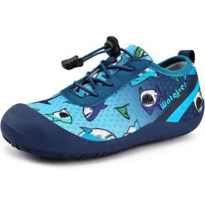 WateLves Wide Toddler Water Shoes Kids Barefoot Athletic Sneakers Girls Boys Quick Dry Aqua Socks for Beach Hiking Swim Kayak Sport Accessories, Camping Essentials(Blue Shark)