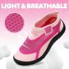 WateLves Kids Water Shoes Toddler Quick Dry Barefoot Shoes Girls Boys Aqua Athletic Sneakers for Beach Hiking Swim Kayak Sport Accessories, Camping Essentials(Pink)