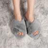 WateLves Women’s Cross Band Slide Slippers Soft Plush Furry House Shoes Non Slip Indoor Outdoor Slippers Cozy Open Toe Slip On(Iron Gray)