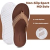 WateLves Girls Flip Flops Non-Slip Casual Thong Sandals Summer Sandal Shoes for Beach Swim Pool (Little Kid/Big Kid)(Pu Brown)