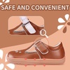 WateLves Toddler Little Girls Mary Jane Wide Dress Shoes Ballet Flats for Party School Wedding(Brown)