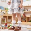 WateLves Toddler Little Girls Mary Jane Wide Dress Shoes Ballet Flats for Party School Wedding(Brown)