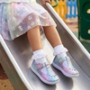 WateLves Toddler Little Girls Mary Jane Wide Dress Shoes Ballet Flats for Party School Wedding(Rainbow)