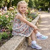 WateLves Toddler Little Girls Mary Jane Wide Dress Shoes Ballet Flats for Party School Wedding(Rainbow)