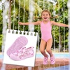 WateLves Toddler Wide Barefoot Water Shoes Kids Quick Dry Beach Shoes Girls Boys Non-Slip Aqua Athletic Sneakers for Hiking Swim Kayak Sport Accessories, Camping Essentials(Pink Bows)