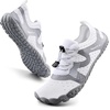 Water Shoes for Men Barefoot Quick-Dry Aqua Sock Outdoor Athletic Sport Shoes for Kayaking, Boating, Hiking, Surfing, Walking(A-white/Grey)