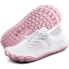 Water Shoes for Men Barefoot Quick-Dry Aqua Sock Outdoor Athletic Sport Shoes for Kayaking, Boating, Hiking, Surfing, Walking(A-white/Pink)