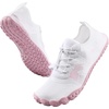 Water Shoes for Men Barefoot Quick-Dry Aqua Sock Outdoor Athletic Sport Shoes for Kayaking, Boating, Hiking, Surfing, Walking(A-white/Pink)