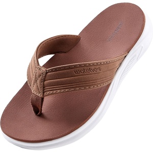 WateLves Girls Flip Flops Non-Slip Casual Thong Sandals Summer Sandal Shoes for Beach Swim Pool (Little Kid/Big Kid)(Pu Brown)