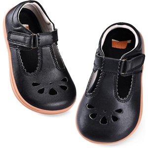 WateLves Toddler Little Girls Mary Jane Wide Dress Shoes Ballet Flats for Party School Wedding(Black)