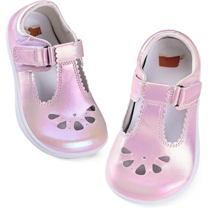 WateLves Toddler Little Girls Mary Jane Wide Dress Shoes Ballet Flats for Party School Wedding(Pink)
