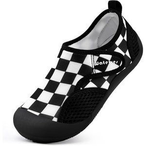 WateLves Wide Toddler Water Shoes Kids Quick Dry Barefoot Shoes Girls Boys Aqua Athletic Sneakers for Beach Hiking Swim Kayak Sport Accessories, Camping Essentials(Black/White)