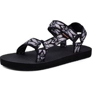 WateLves Womens-Sport-Sandals Hiking Sandals with-Arch-Support Webbing-Outdoor-Beach-Water-Sandals for Travel-Walking-Trekking-Camping(Black Flower)