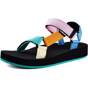 WateLves Womens-Sport-Sandals Hiking Sandals with-Arch-Support Webbing-Outdoor-Beach-Water-Sandals for Travel-Walking-Trekking-Camping(Thicken-colorful)