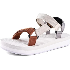 WateLves Womens-Sport-Sandals Hiking Sandals with-Arch-Support Webbing-Outdoor-Beach-Water-Sandals for Travel-Walking-Trekking-Camping(Thicken-rice Brown)