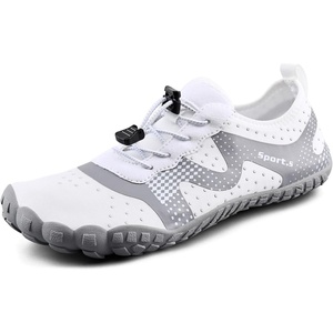 Water Shoes for Men Barefoot Quick-Dry Aqua Sock Outdoor Athletic Sport Shoes for Kayaking, Boating, Hiking, Surfing, Walking(A-white/Grey)