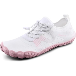 Water Shoes for Men Barefoot Quick-Dry Aqua Sock Outdoor Athletic Sport Shoes for Kayaking, Boating, Hiking, Surfing, Walking(A-white/Pink)