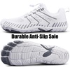 WateLves Water Shoes Women Men Anti Slip Barefoot Wide Toe Beach Breathable Walking Shoes Minimalist Zero Drop Sneakers for Beach Travel Hiking(A-white/Grey)