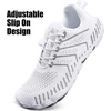WateLves Water Shoes Women Men Anti Slip Barefoot Wide Toe Beach Breathable Walking Shoes Minimalist Zero Drop Sneakers for Beach Travel Hiking(A-white/Grey)