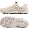WateLves Water Shoes Womens Mens – Comfortable Lightweight Striped Pattern Barefoot Shoes for Beach Swim Pool Yoga Boating Water Aerobics(Apricot)