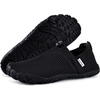 WateLves Water Shoes Womens Mens – Comfortable Lightweight Striped Pattern Barefoot Shoes for Beach Swim Pool Yoga Boating Water Aerobics(Black)