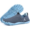 WateLves Water Shoes Womens Mens – Comfortable Lightweight Striped Pattern Barefoot Shoes for Beach Swim Pool Yoga Boating Water Aerobics(Grey Blue)