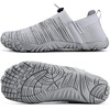 WateLves Water Shoes Womens Mens – Comfortable Lightweight Striped Pattern Barefoot Shoes for Beach Swim Pool Yoga Boating Water Aerobics(Light Gray)
