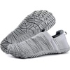WateLves Water Shoes Womens Mens – Comfortable Lightweight Striped Pattern Barefoot Shoes for Beach Swim Pool Yoga Boating Water Aerobics(Light Gray)